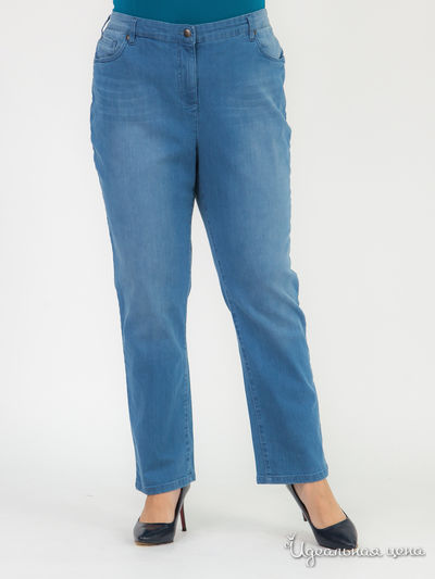 Прямые джинсы с вышивкой на карманах Paola Klingel, цвет голубой