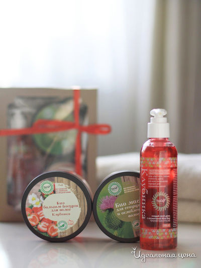 Набор для укрепления волос Клубничный №1, 3 предмета, Триумф Красоты