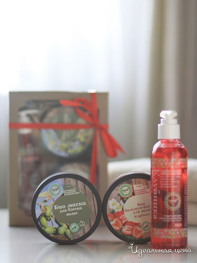 Набор для укрепления волос Клубничный №2, 3 предмета, Триумф Красоты