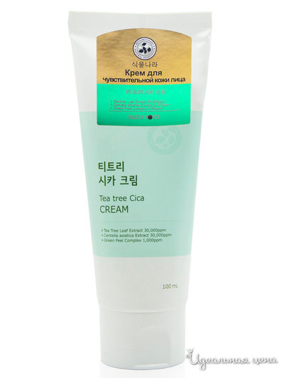 Крем для чувствительной кожи лица с чайным деревом и центеллой Tea Tree Cica, 100 мл, 4SKIN