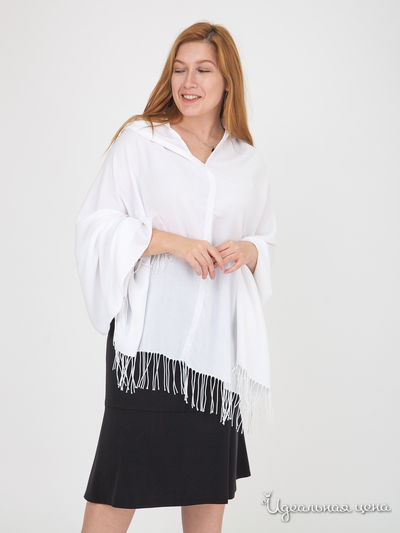 Пончо с бахромой Alba Moda Klingel, цвет белый