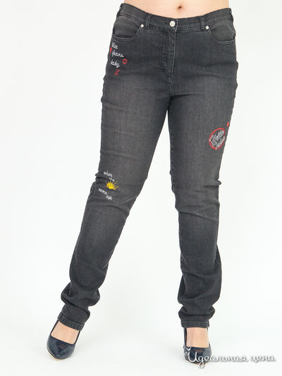 Узкие джинсы с вышивкой Miamoda Klingel, цвет черный