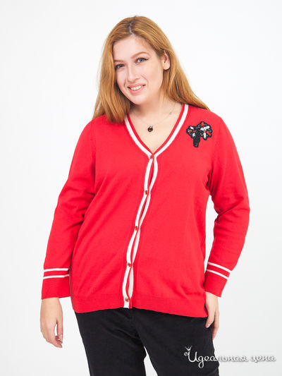 Кардиган Paola Klingel, цвет красный, белый