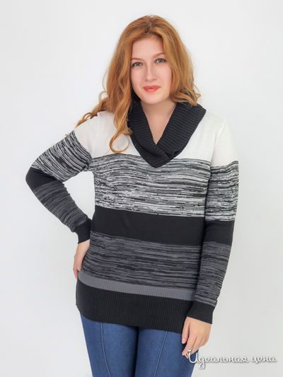 Пуловер Paola Klingel, цвет черный, белый, полоска