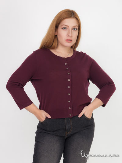 Короткий кардиган из мериносовой шерсти Artigiano Klingel, цвет бордовый