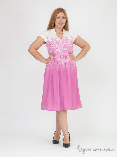 Платье Artigiano Klingel, цвет экрю, розовый, рисунок