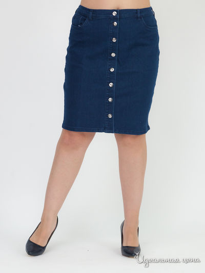 Джинсовая юбка с пуговицами Paola Klingel, цвет синий
