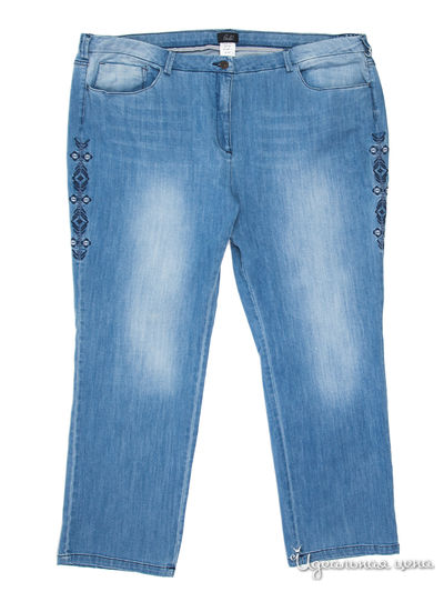 Прямые джинсы с вышивкой Paola Klingel, цвет синий