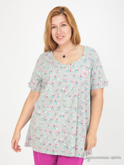 Футболка Janet&Joyce Klingel, цвет серый, разноцветный, рисунок