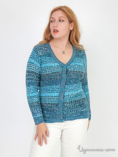 Кардиган Laura Kent Klingel, цвет синий, бирюзовый, полоска
