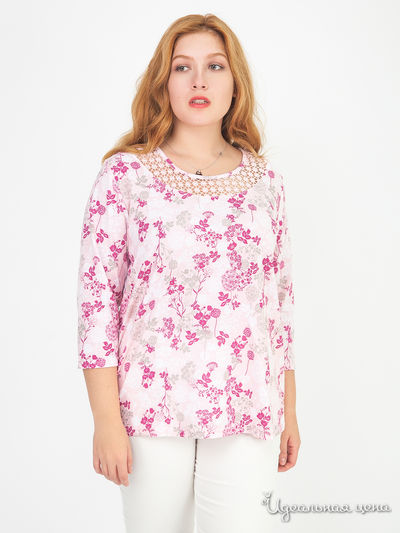 Топ с кружевом Dress In Klingel, цвет розовый, принт