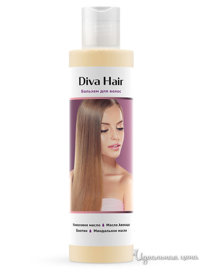 Бальзам для волос восстанавливающий, укрепляющий, против выпадения с эффектом ламинирования DivaHair, 200 мл, DOBROVIT