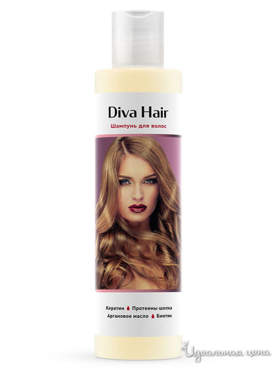 Шампунь для волос DivaHair с биотином против выпадения волос и потери густоты и объема, 200 мл, DOBROVIT