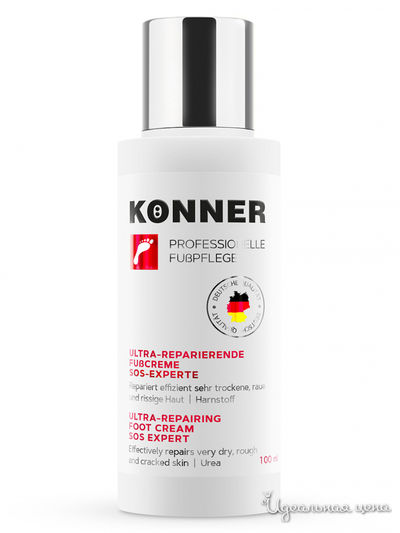 Крем для ног SOS эксперт: ультра восстановление, смягчение, профессиональный уход, 100 мл, KONNER