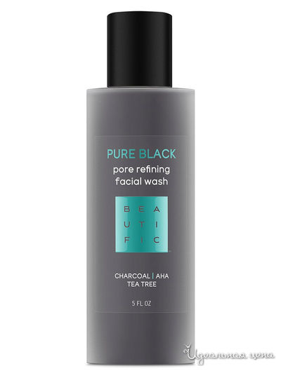 Гель для умывания глубокоочищающий с бамбуковым углем и чайным деревом Pure Black, 150 мл, BEAUTIFIC