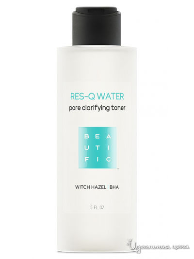 Тоник для лица против черных точек и несовершенств с гамамелисом и BHA для комбинированной и жирной кожи Res-Q Water, 150 мл, BEAUTIFIC
