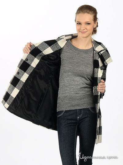 Пальто Lily женское, цвет белый / черный