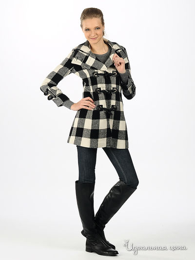 Пальто Lily женское, цвет белый / черный