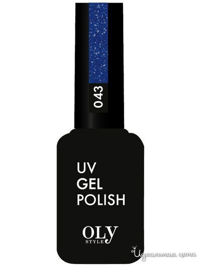 Гель-лак для ногтей, 043 синий с глиттером, 10 мл, OLYSTYLE