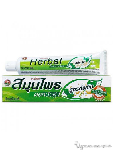 Зубная паста с травами оригинальная Herbal  Twin Lotus Origina, 100 г, Twin Lotus