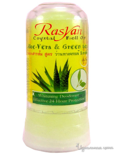 Дезодорант-кристалл Райсан с алоэ вера и зеленым чаем, 80 г, Rasyan