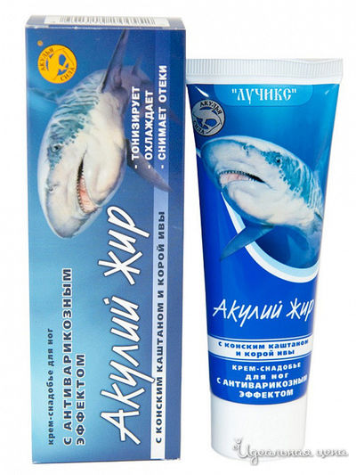 Крем-снадобье для ног с антиварикозным эффектом Конский каштан с корой ивы, 75 мл, Акулий жир