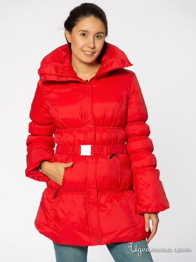Пуховик Columbia, цвет красный