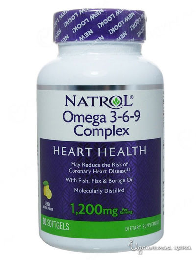 Биодобавка Omega 3-6-9 Complex, 90 капсул, Natrol