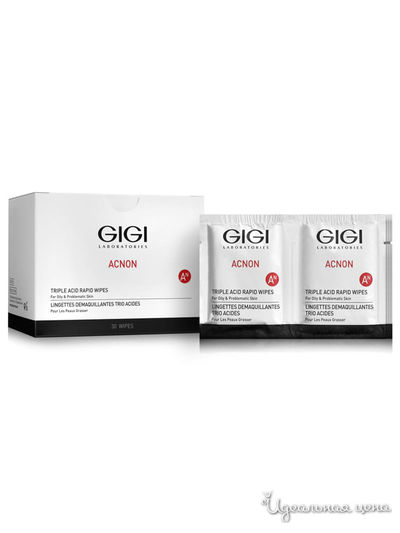Салфетки очищающие AN Triple acid rapid wipes, 30 шт, GIGI