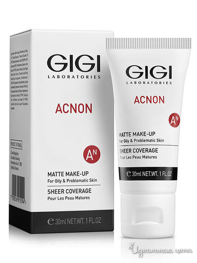 Крем-тон матирующий для проблемной и жирной кожи AN Matte makeup, 30 мл, GIGI