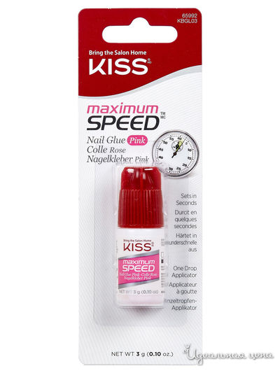 Клей для ногтей супер крепкий, тон розовый, 3 г, Kiss