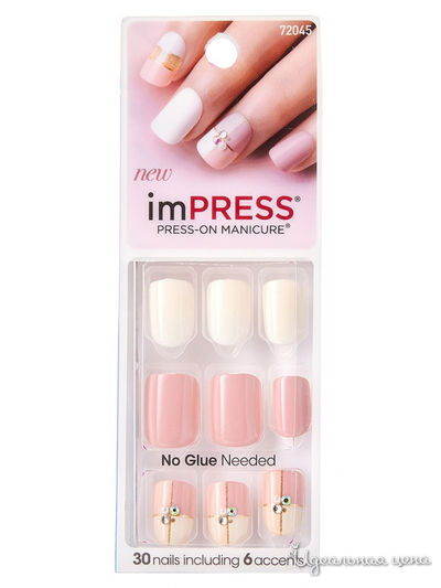 Лак твердый Импресс маникюр акцент Маршмеллоу", длина короткая, Kiss