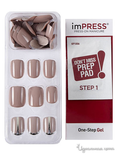 Лак твердый Импрес маникюр акцент, вельветовый узор, длина короткая, Kiss