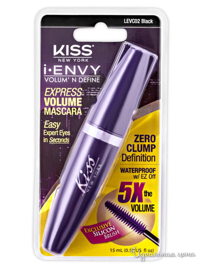 Термотушь Сумасшедшие ресницы, тон черный, на блистере, Kiss