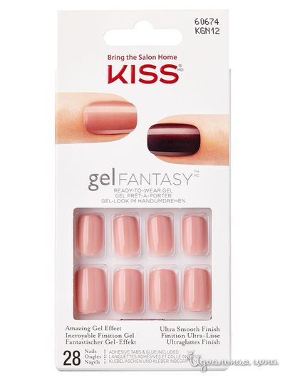 Набор накладных ногтей с клеем Настоящая женственность, длина короткая, 28 шт, Kiss