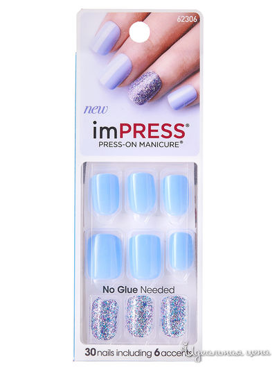 Лак твердый Импресс маникюр акцент, джинсовая симфония, длина короткая, Kiss