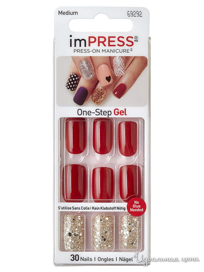 Лак твердый Импресс маникюр акцент, классика стиля, длина средняя,h Me BIPAM015 Kiss