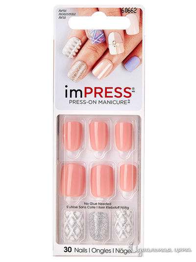 Лак твердый Импрес маникюр, нюдовая мечта, длина короткая, Kiss