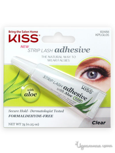 Клей с алое для накладных ресниц, прозрачный, Kiss