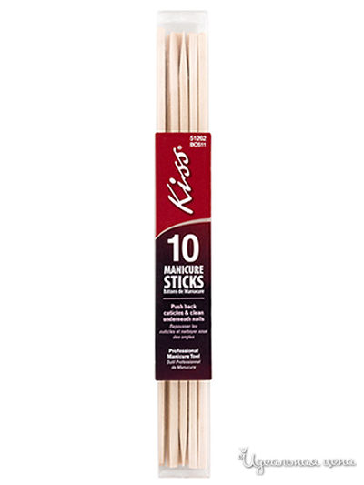Палочки для маникюра деревянные, 10 шт, Kiss