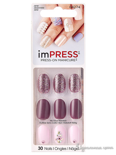 Лак твердый Импресс Маникюр, зеркальный отблеск, длина короткая, Kiss