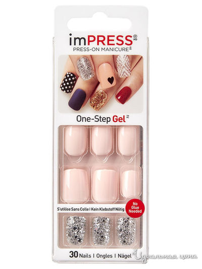 Лак твердый Импрес маникюр акцент, розовая мгла, длина короткая, Kiss