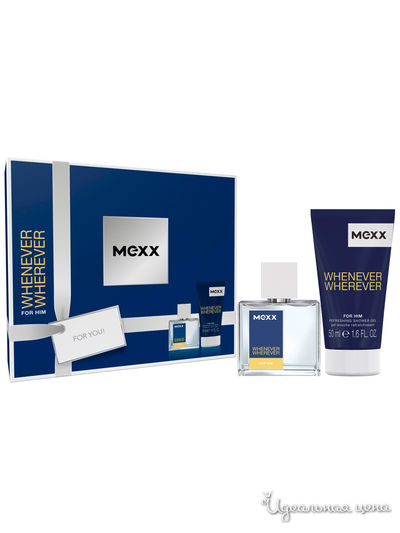 Набор: туалетная вода Whenever Wherever Man, 30 мл; гель для душа, 50 мл, Mexx