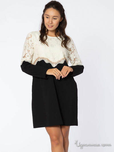 Платье TWIN-SET, цвет черный, белый