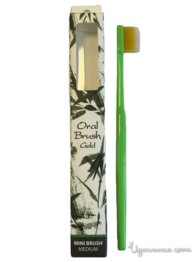 Эко зубная щетка двухуровневая средней жесткости с золотом в индивидуальной упаковке, Doctor PROff, цвет в ассортименте