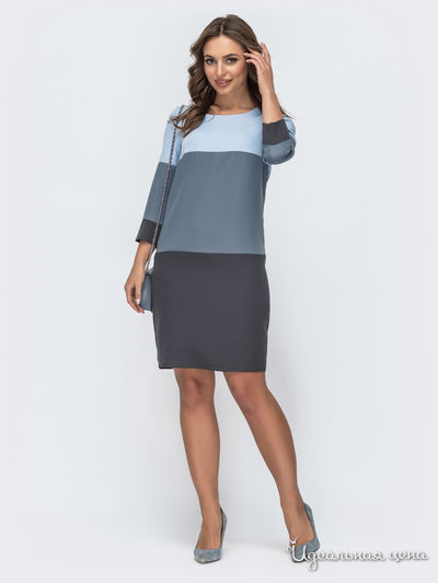 Платье Dressa, цвет серый, голубой