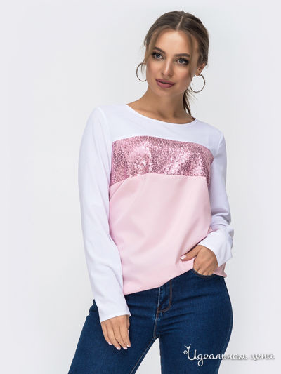 Блуза Dressa, цвет белый, розовый