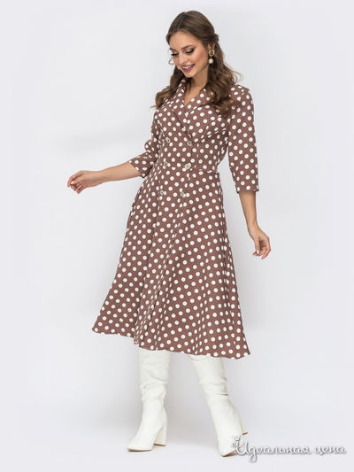 Платье Dressa, цвет бежевый, белый