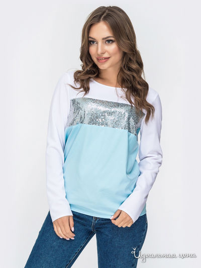 Блуза Dressa, цвет белый, голубой