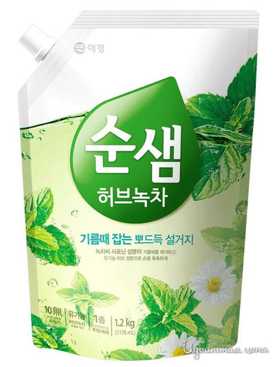 Средство для мытья посуды Зеленый чай, 1400 мл, Soonsaem